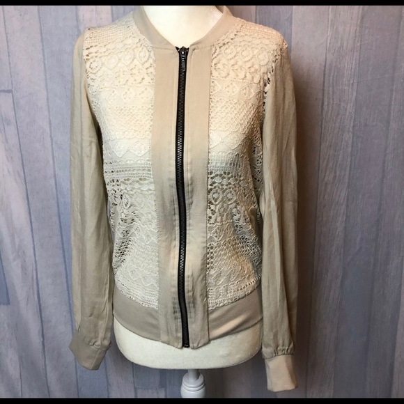 MAURICES Long Sleeve Zip Up Front Lace Jacket - Picture 1 of 7